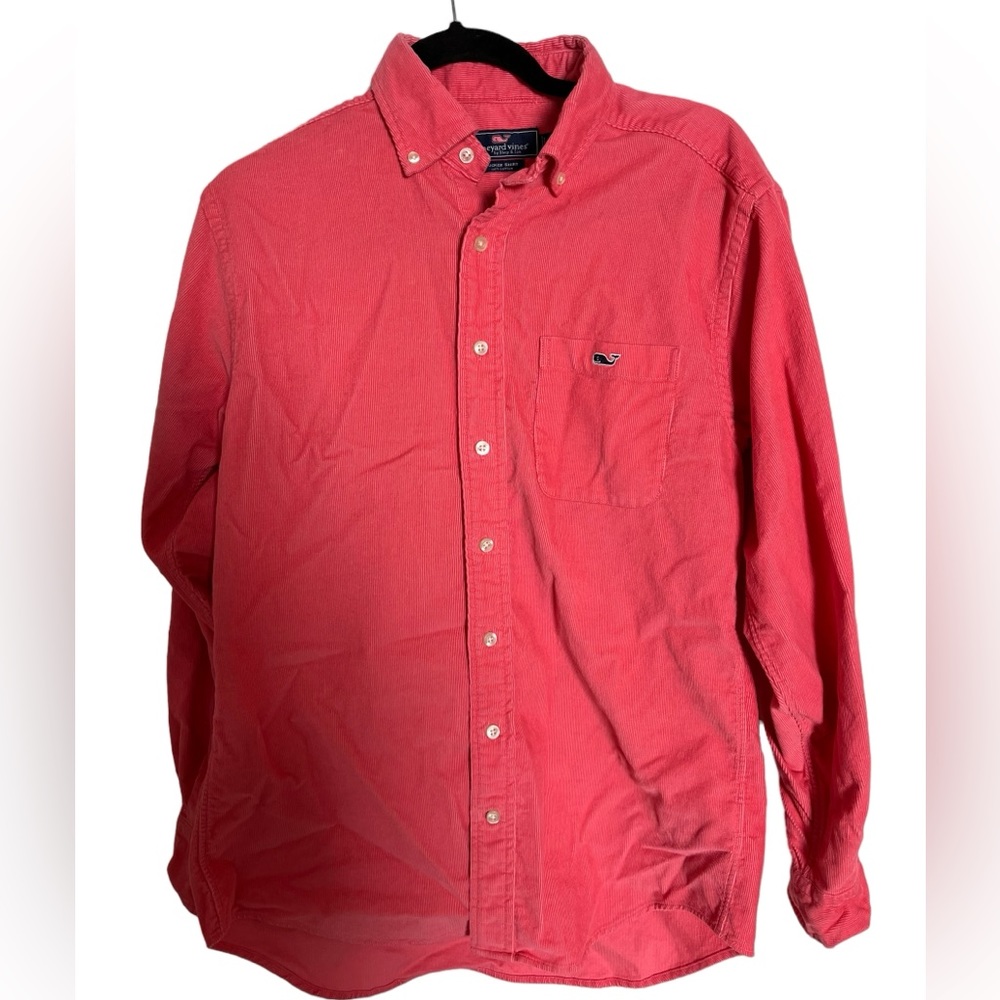 Vineyard Vines Tucker Shirt Men's S Corduroy Coral Pink Long Sleeve‎ EXCELLENT✅